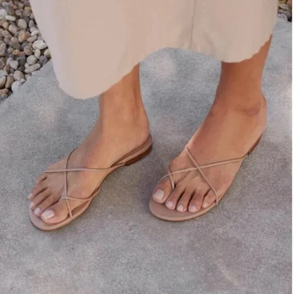 JENNI KAYNE Eve Sandal Taupe Leather Sandals NWT